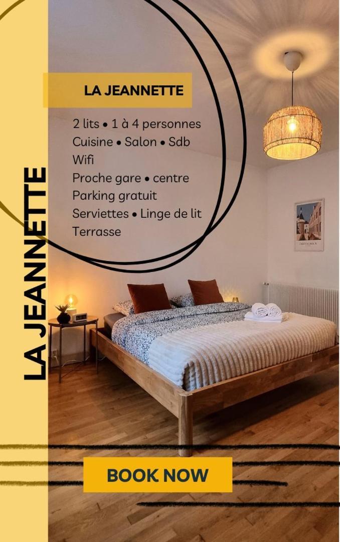 La Jeannette - Proche Gare-Centre, 2 Lits, Terrasse Villa Châteauroux Exterior foto